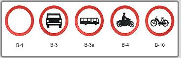 Karta parkingowa uprawnia do niestosowania się do poniższych dziewięciu znaków drogowych: